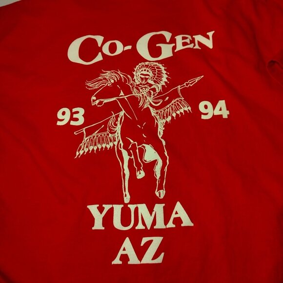 Co-Gen Yuma Arizona T Shirt L Red Single Stitch Vintage 1994-94 Power Station - Picture 3 of 10